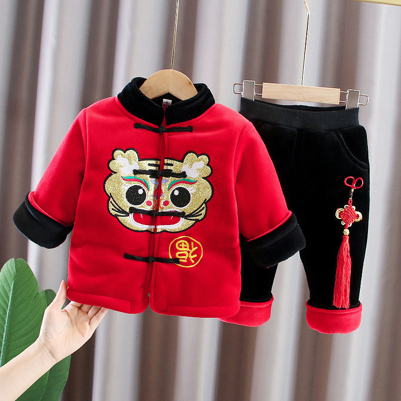 【小扬哥推荐】男童加绒套装小儿童过年唐装拜年服中国风新年装宝