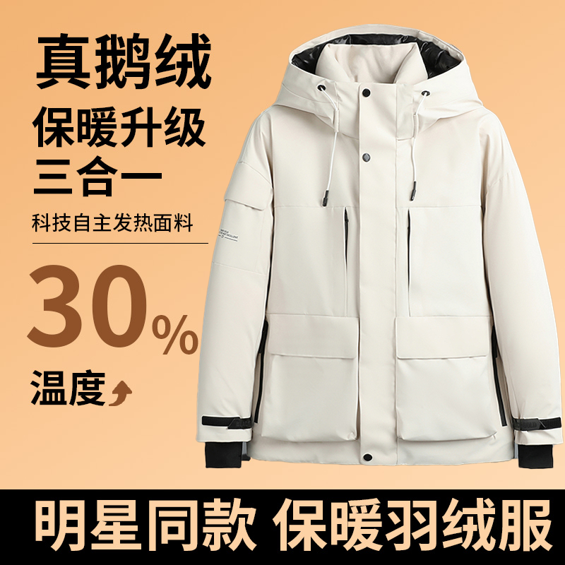 男女同款【原版风壳4.0鹅绒服】鹅羽绒服2025新款中长款冬季加厚