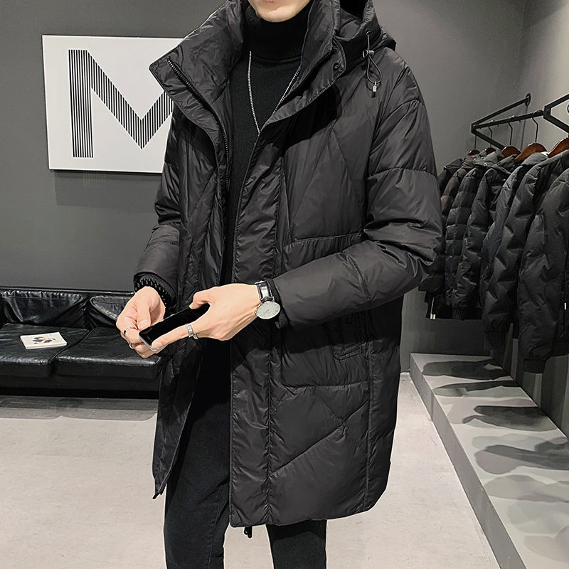 羽绒服男士中长款冬季外套2023新款韩版潮牌加厚上