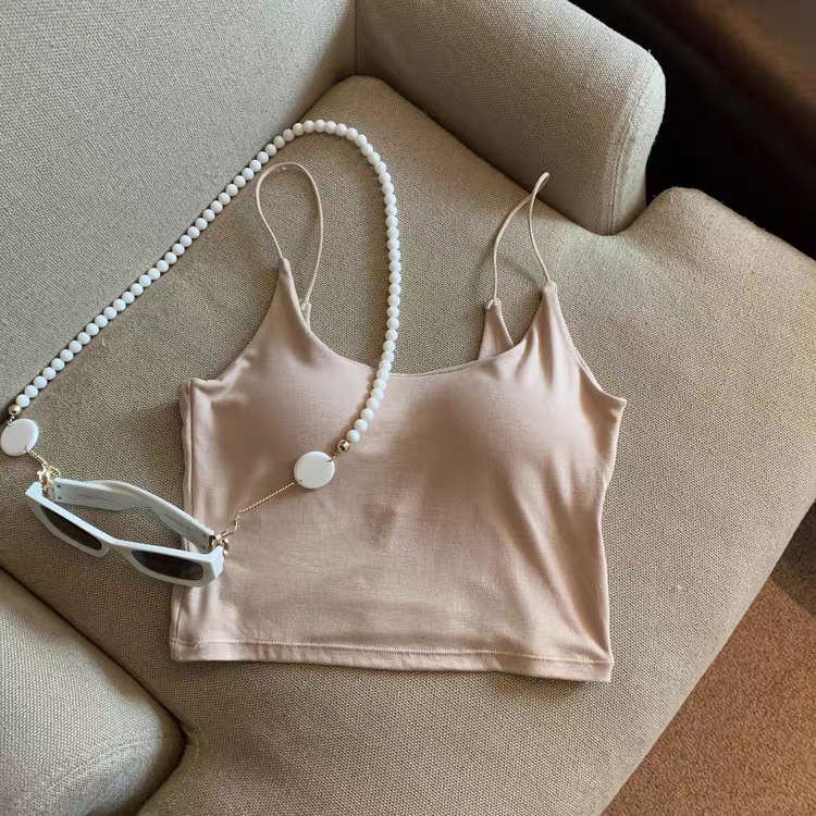 【扣号链接】辣妹纯欲带杯垫吊带背心黑色夏季新款外穿百搭网红运动