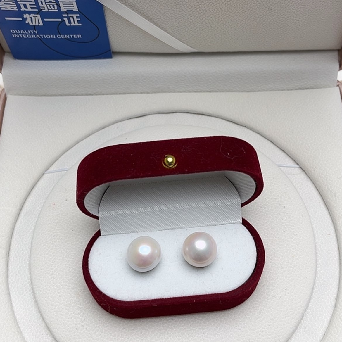 【闪购商品】淡水珍珠耳饰银S925镶嵌14mm