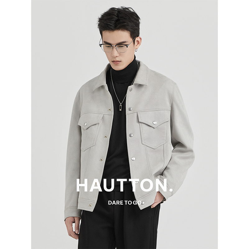 皓顿男士高级感夹克男2025秋季新款翻领男外套上衣973JK4113