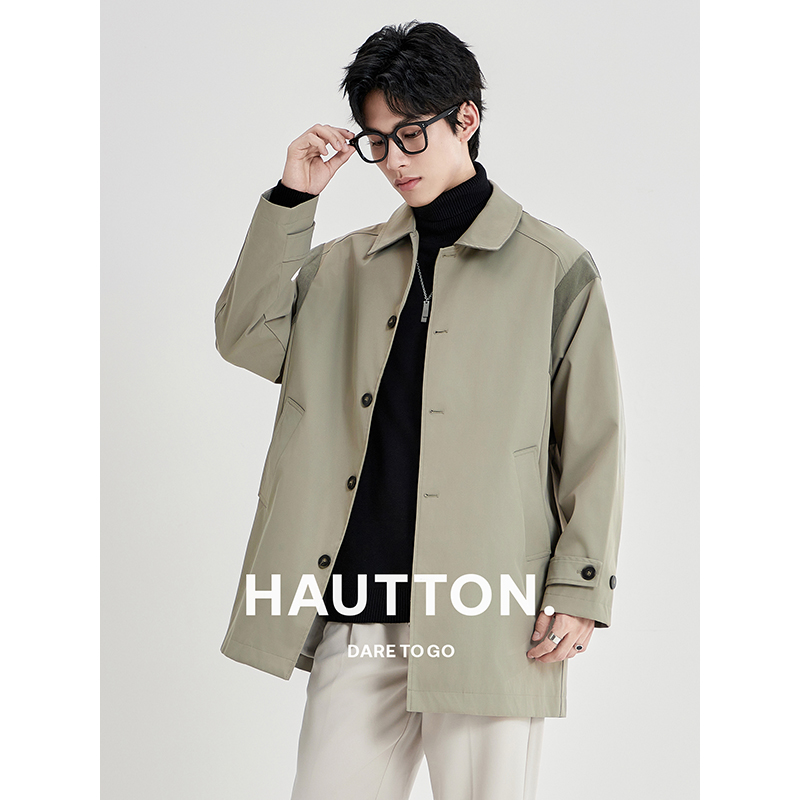 高级感风衣外套男2025秋季新款中长款休闲宽松上衣男973FY4088