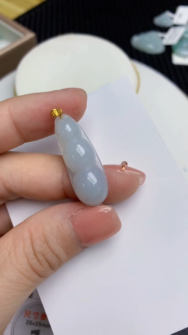 【闪购商品】翡翠颈饰18K金镶嵌99  天然翡翠A货
