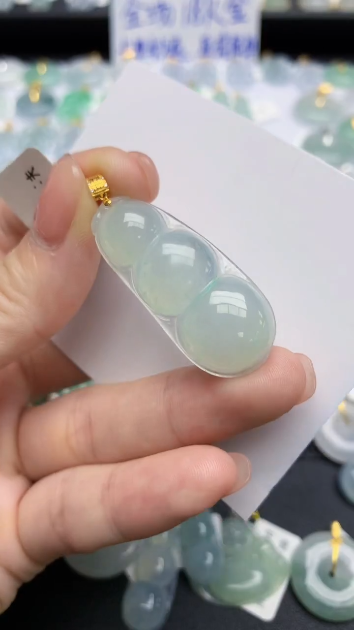 【闪购商品】翡翠颈饰18K金镶嵌345 天然翡翠A货