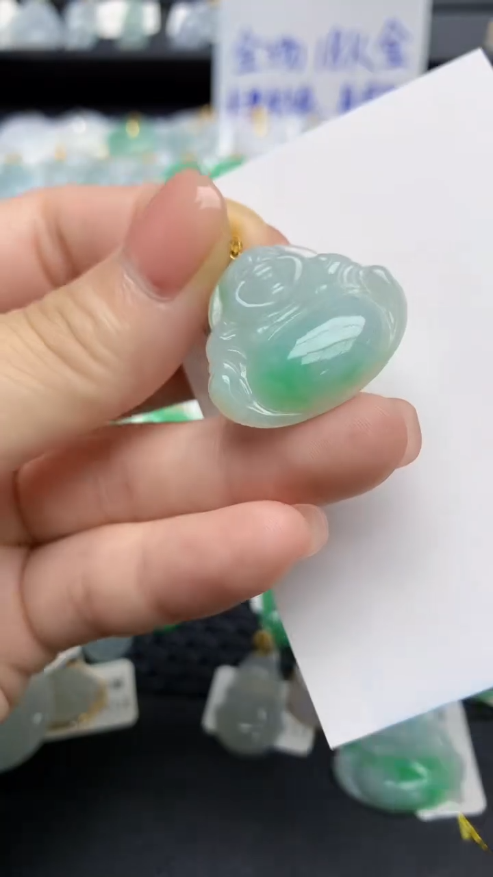 【闪购商品】翡翠颈饰18K金镶嵌110 天然翡翠A货