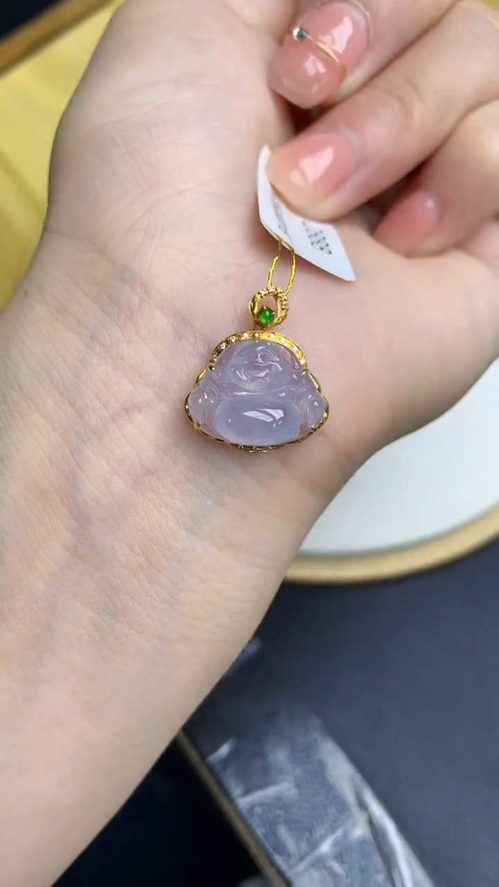 【闪购商品】翡翠颈饰18K金镶嵌363 天然翡翠A货