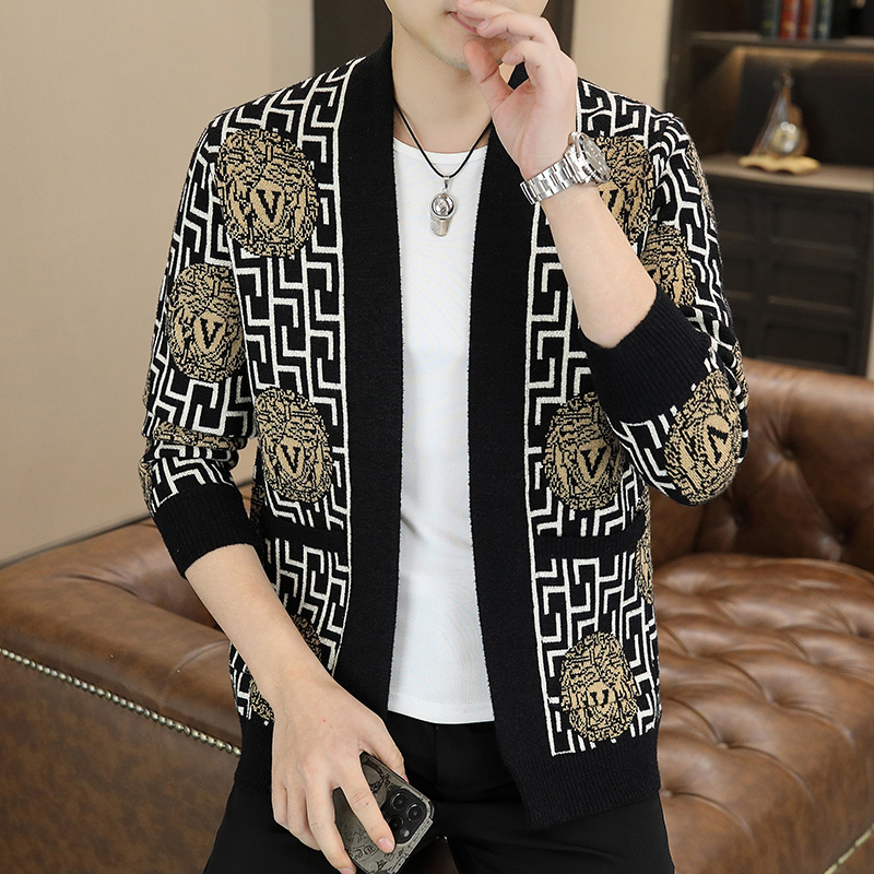 2023爆款男士秋冬新款针织开衫青年韩版休闲长袖毛衣外套上衣百搭