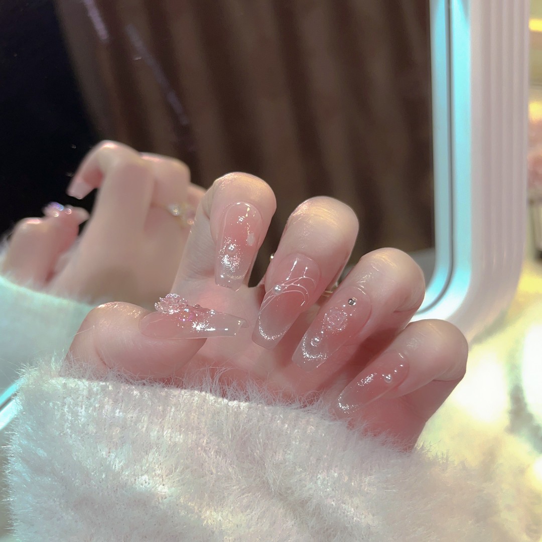 【半岛情书】纯手工穿戴甲美甲穿戴式光疗甲冰透渐变流行纯欲秋冬