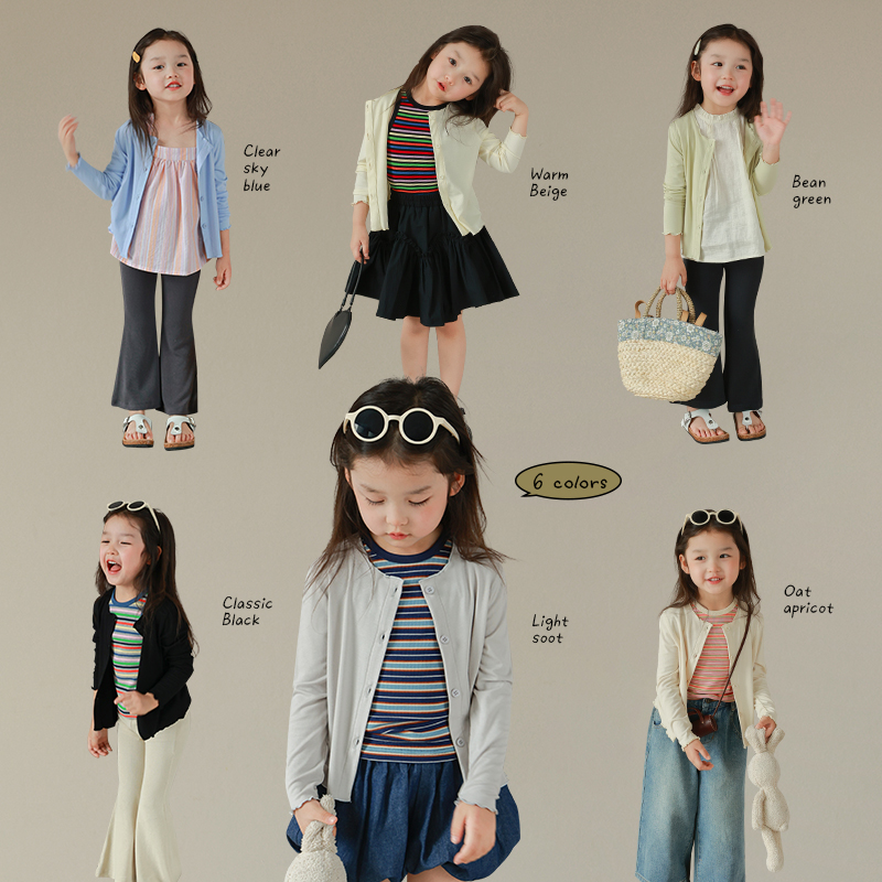 大耳象童装铺女童卷边轻薄开衫2023夏季新款女宝2303419