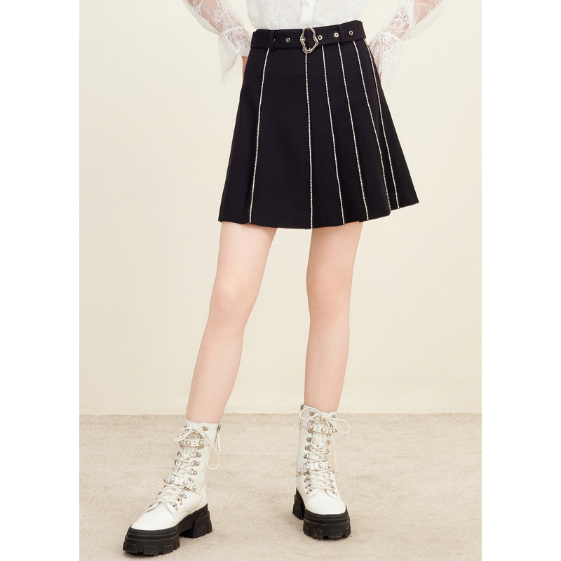 missCOCOON复古摩登感A字廓形半身裙0371