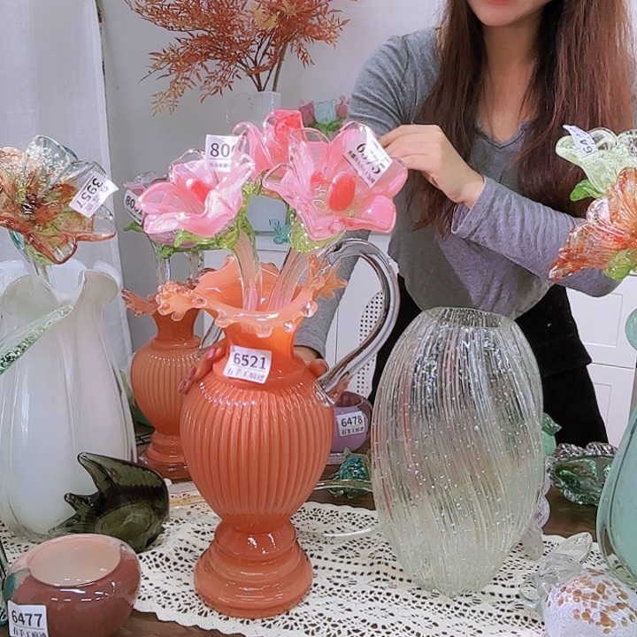 6521 家悦美居琉璃花瓶摆件