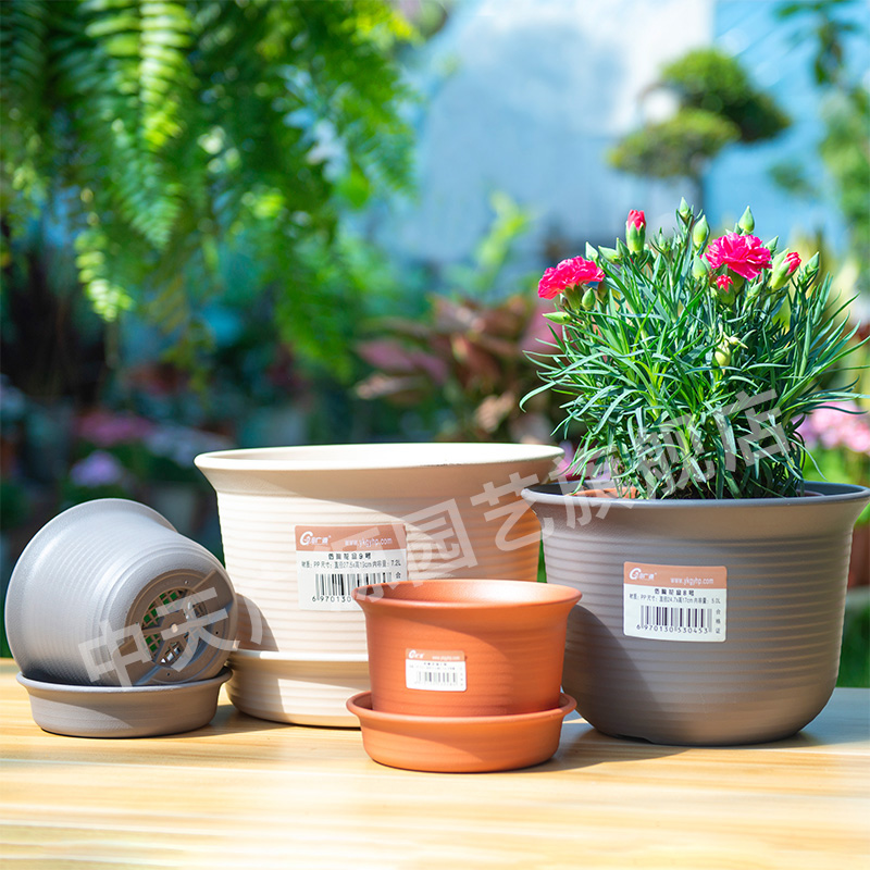 中天广源仿陶中钵透气抗摔耐造抗晒承重力强环保易降解花盆