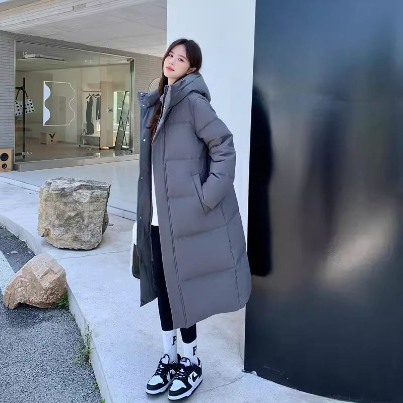 高梵北电艺考羽绒服女中长款过膝加厚东北2023新连帽宽松冬季情侣