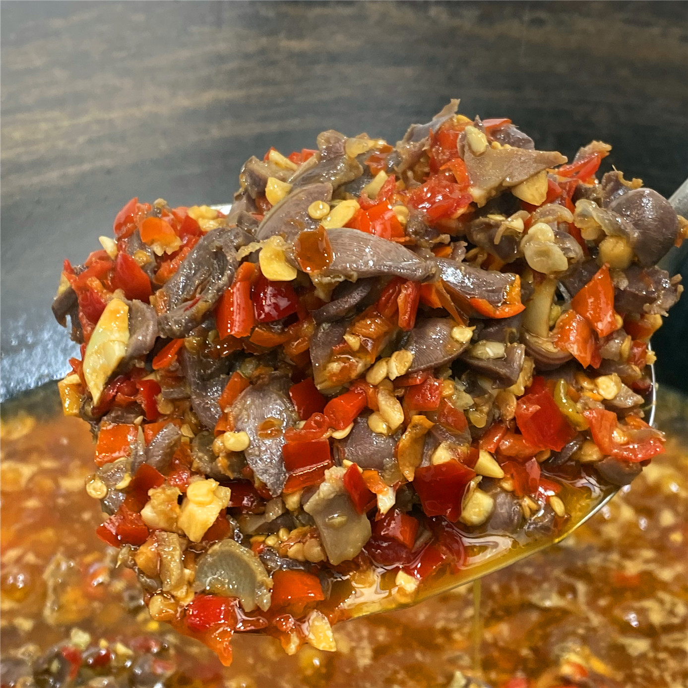 香辣剁椒鸭肫508g/瓶重辣较咸开胃下饭菜咸菜