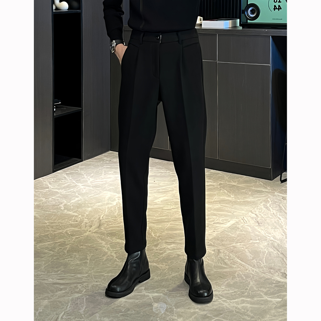 高级感气质春秋季男士西裤潮流百搭裤子修身简约商务休闲裤长裤潮