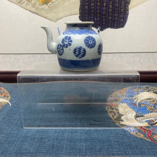 清晚期皮球花青花执壶，KC202312061049