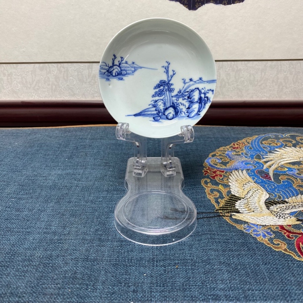 清雍正青花山水赏盘9/青花瓷/古玩/KC202310131155