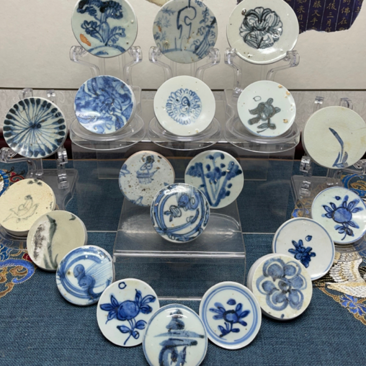 明晚期清早期，青花花卉杯垫，单个的价格，KC20230718098
