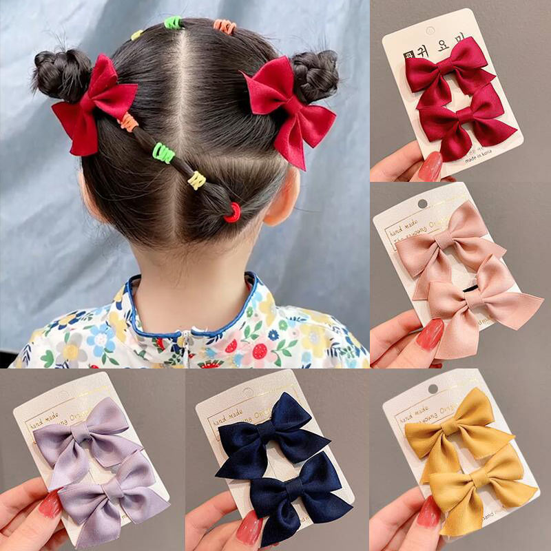 儿童发夹蝴蝶结头饰可爱公主小女孩发饰红色女童网红夹子宝宝发卡