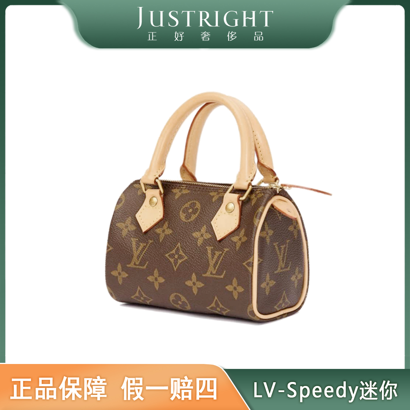 99新 LouisVuitton/路易威登 Speedy迷你/枕头包/中古/后换植鞣革
