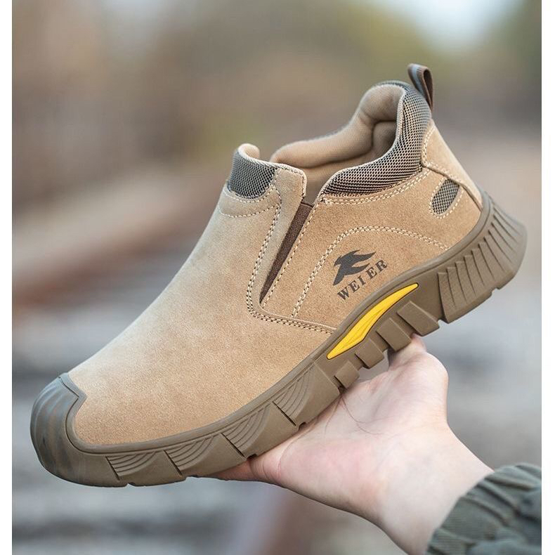 夏季焊工矮帮一脚蹬劳保鞋男不防砸只防刺穿轻便防滑耐磨