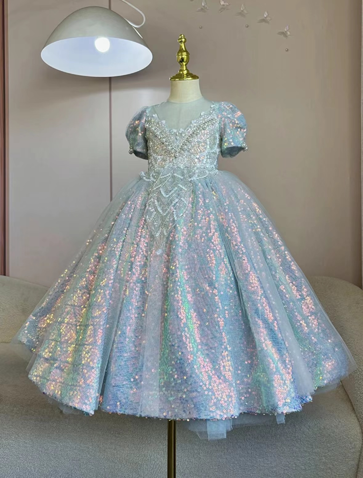 【半糖梦梦】女童主持人晚礼服钢琴演出服儿童公主裙生日宴