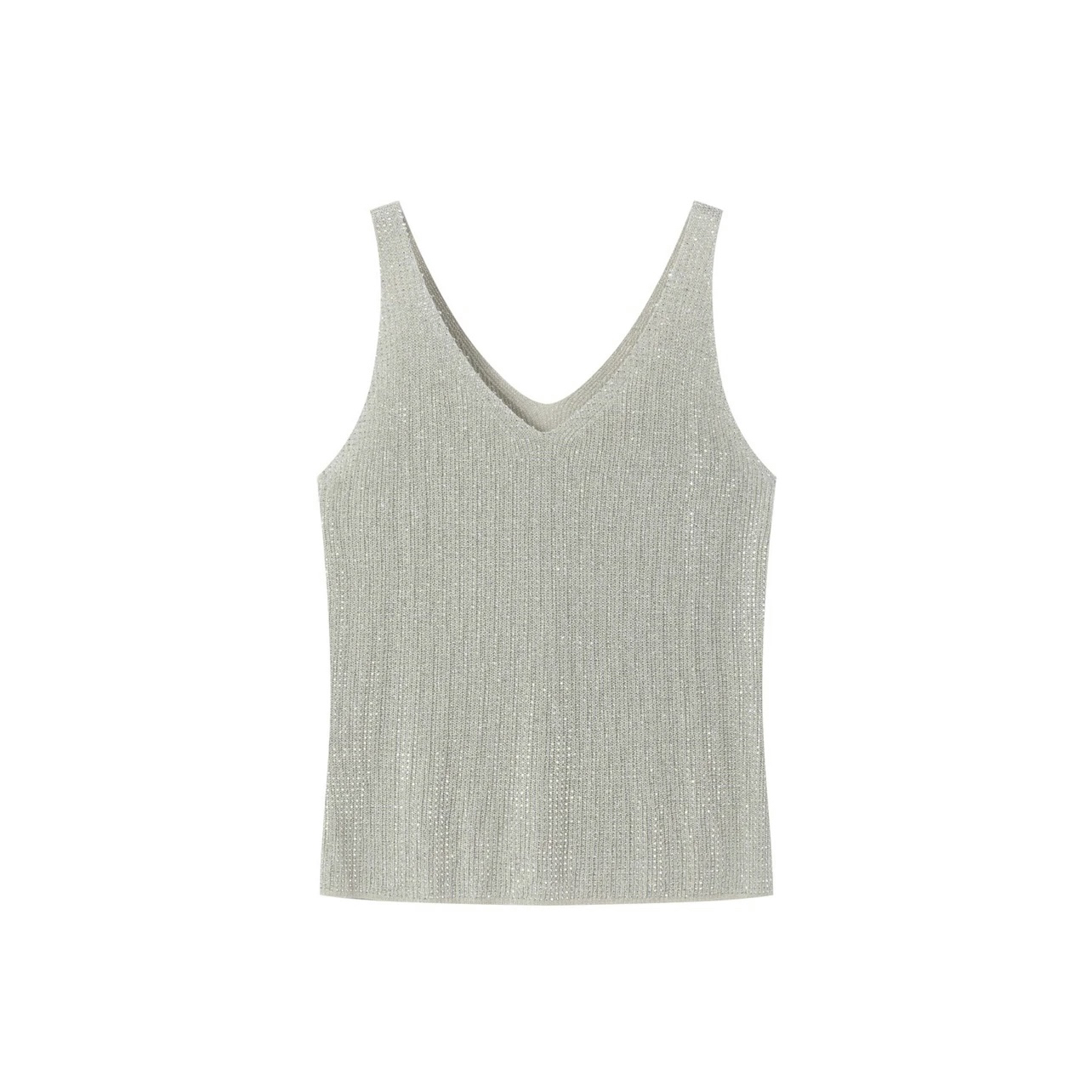 樺仔 小众设计气质烫钻背心