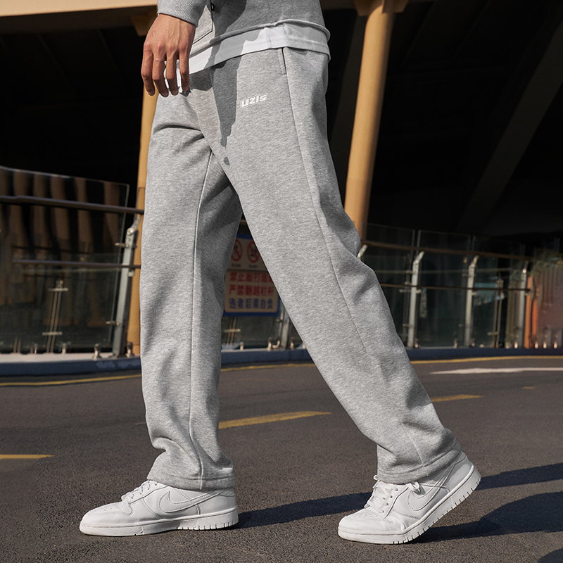 有志者UZIS基因宽松篮球加绒直筒保暖长裤针织秋冬男士运动裤