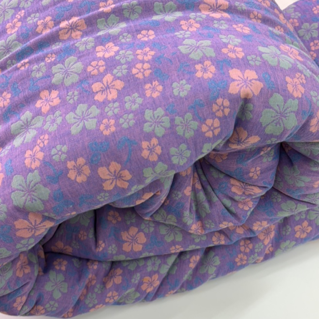 （温柔紫碎花）纯棉双层纱被子印花棉被