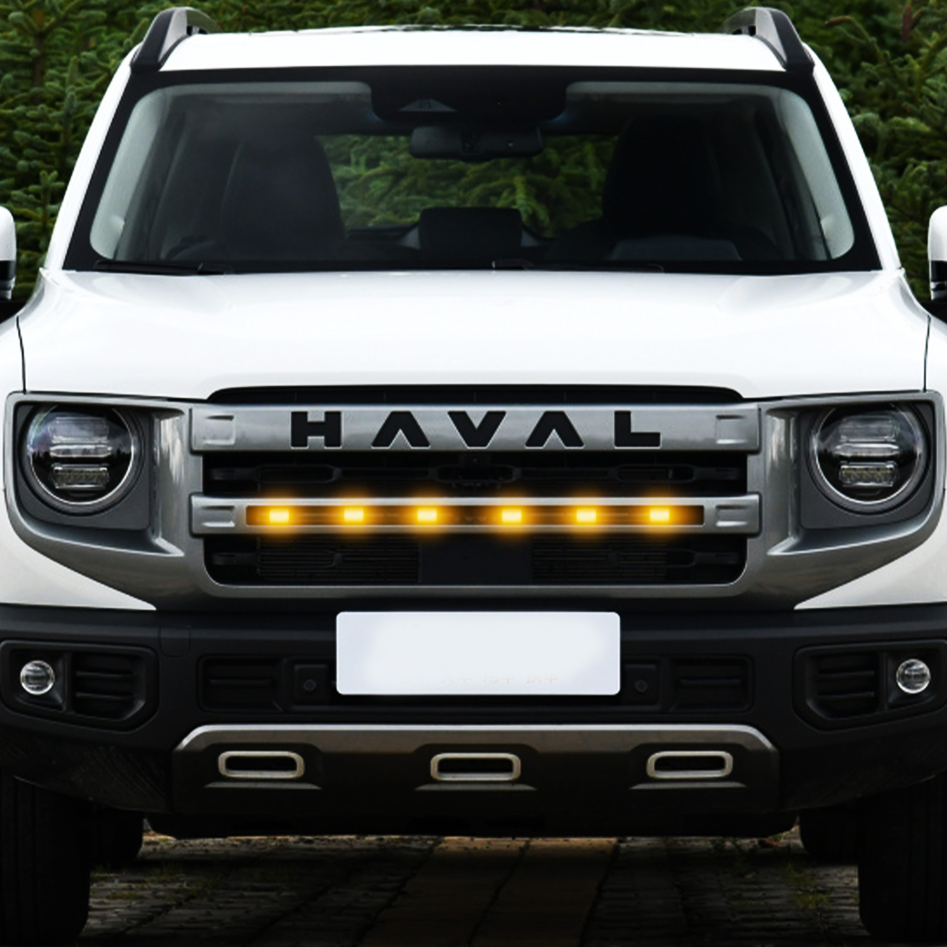 19-24款哈佛大狗中网改装小黄灯大狗装饰无损安装车头灯led警示灯