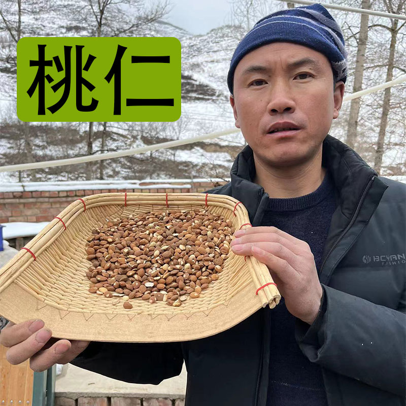 《桃仁》甘肃大山采桃仁自己砸取壳500克包邮