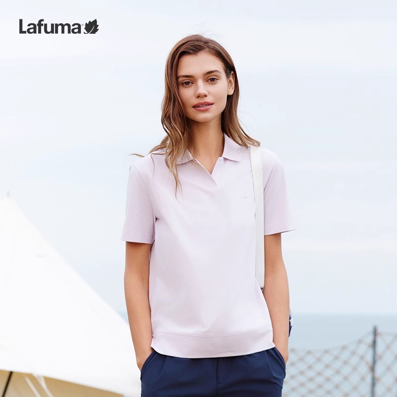 LAFUMA乐飞叶户外夏凉感舒适通勤短袖POLO衫女士翻领T恤LFTS4BS64
