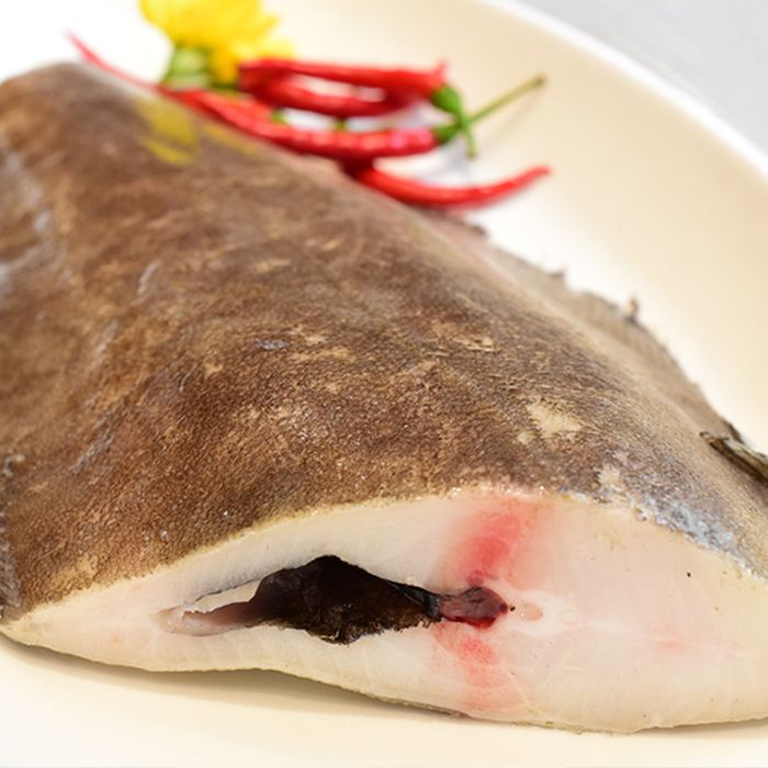 深海鲽鱼身1斤整条去头大比目鱼海鲜冷冻蝶鱼段辅食批发鸦片鱼