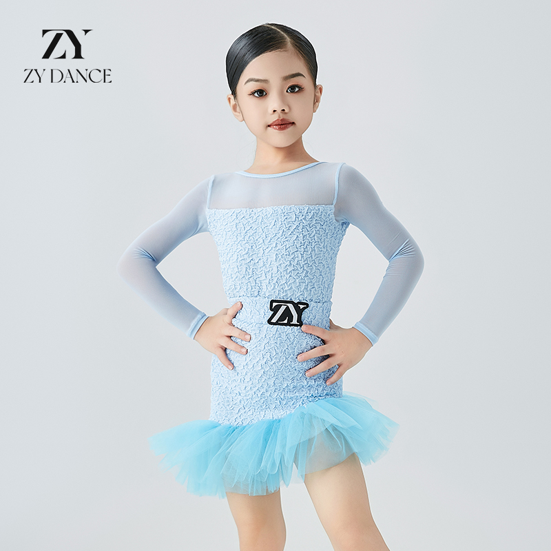 ZYdance秋冬新少儿款拉丁舞服女童专业表演出练功服儿童高级套装