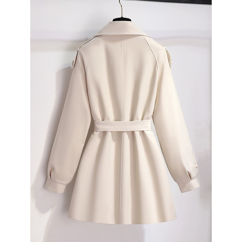 米色短款风衣外套女小个子春秋2023新款今年流行收腰秋季薄款大衣