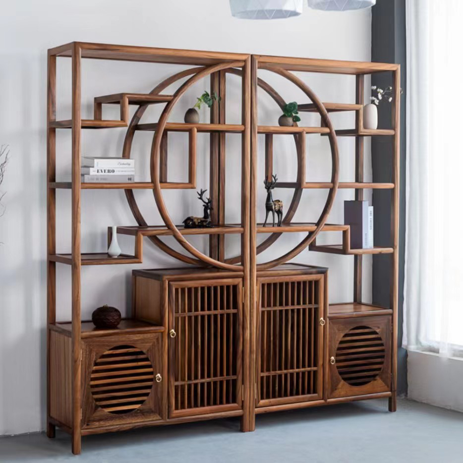 浩气书架博古架茶柜置物架置物隔断多宝阁新家用储藏结构分层书架