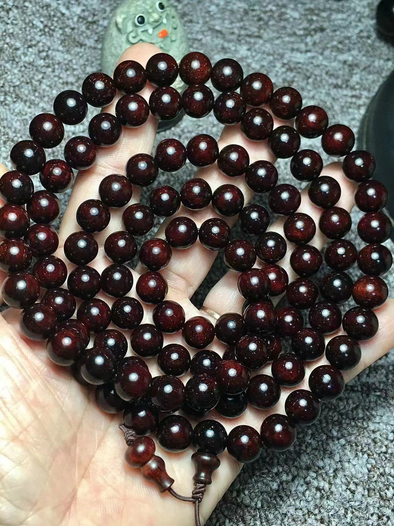 菩提圆印度小叶老料高油高密佛珠念珠手持手串108颗尺寸1.0
