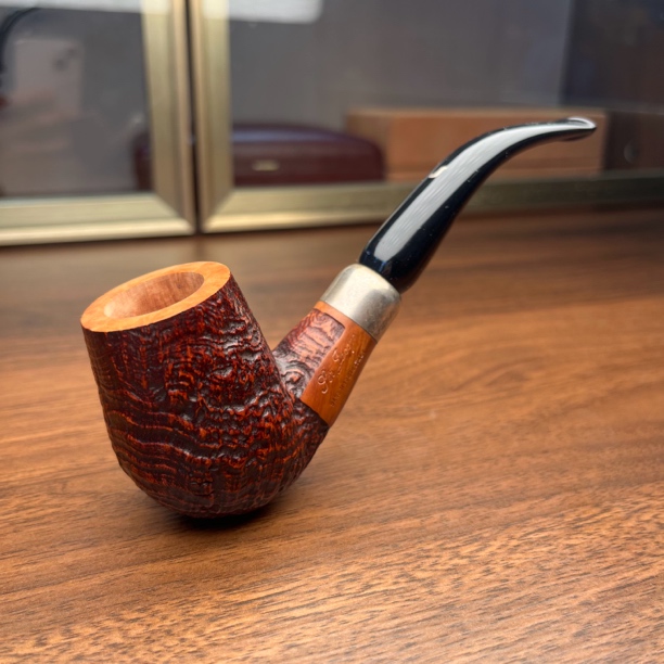 意大利《Ser Jacopo》雅克博 烟斗教父 S2喷砂 925银圈烟斗 