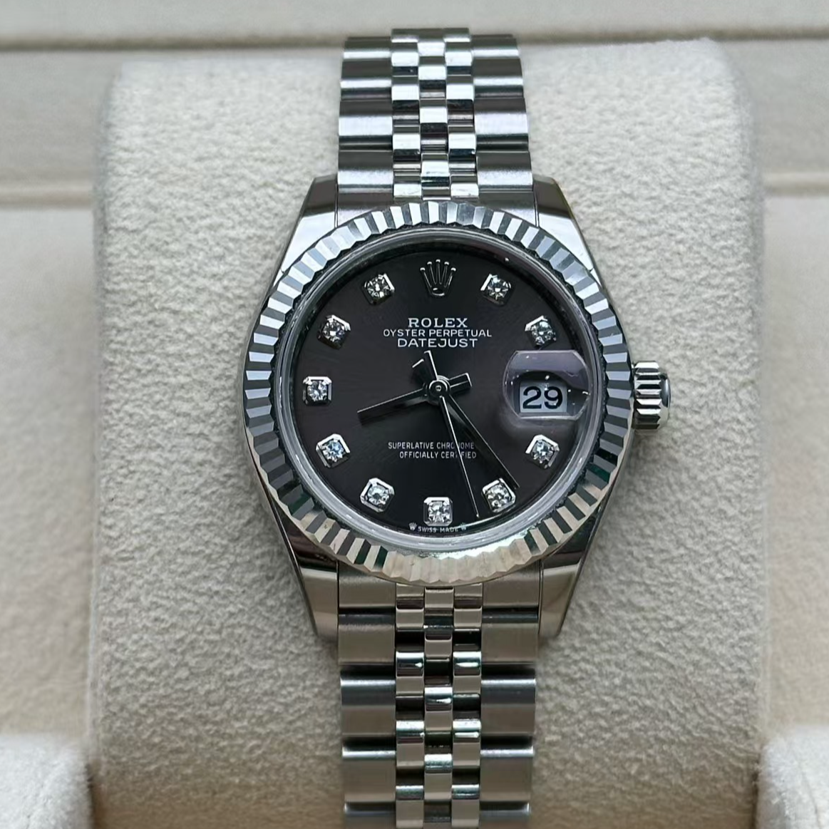99新 Rolex/劳力士 日志型 m279174-0015 五珠灰钻刻 二手全套