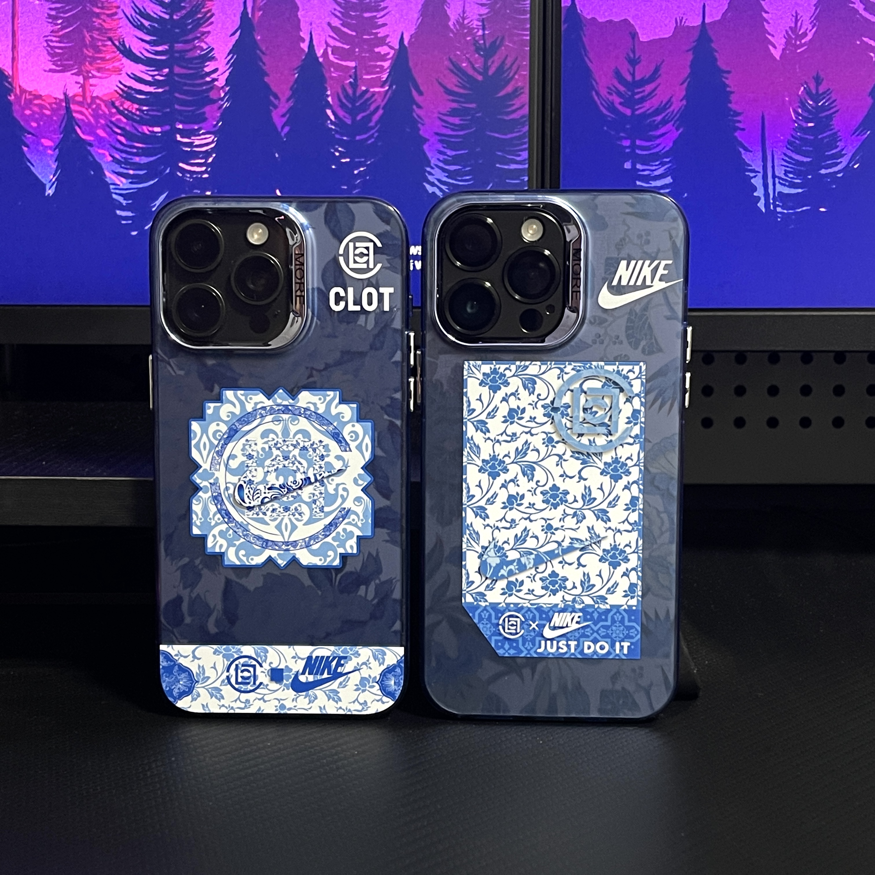 国潮青花瓷CLOT陈冠希适用苹果14pro手机壳iphone15磨砂防摔全包