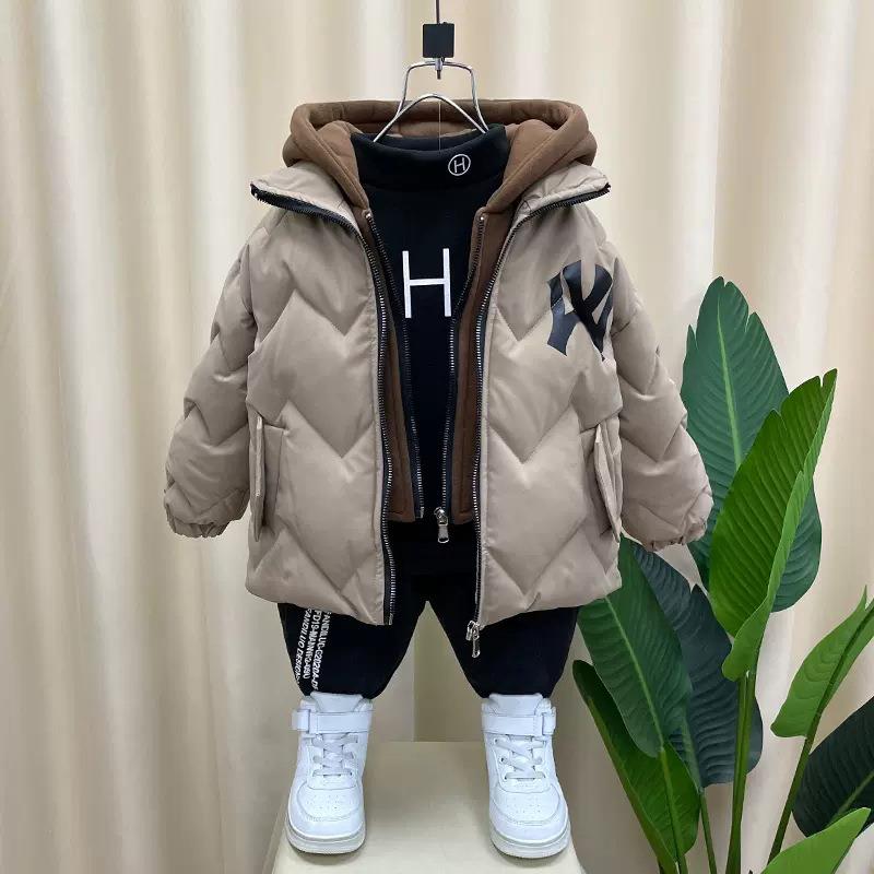 新品巴拉巴拉男童冬季棉衣2023新款儿童加厚羽绒棉服外套宝宝连帽