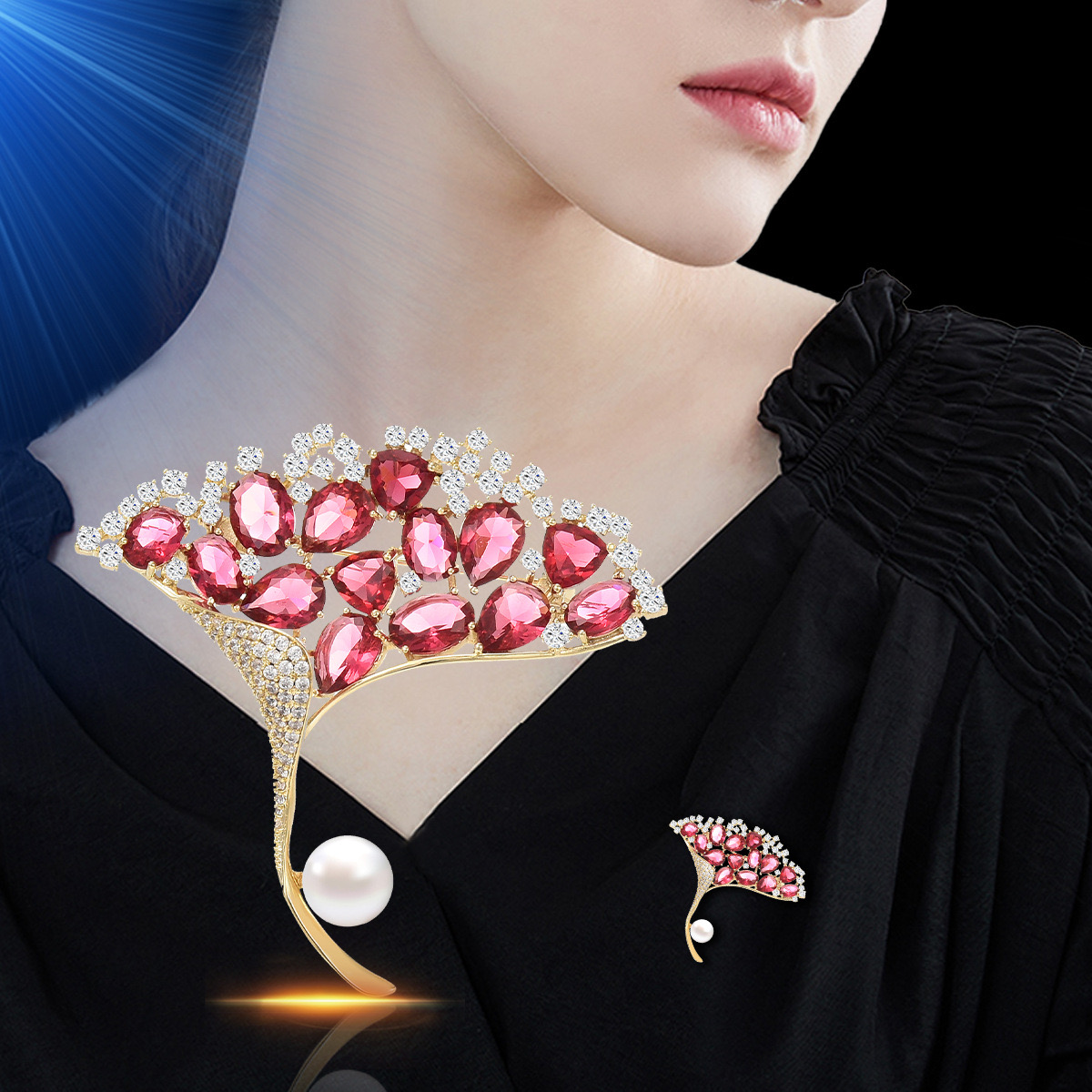 合金胸针 【红霜叶】简约百搭精致优雅高档春夏时尚胸针z1072