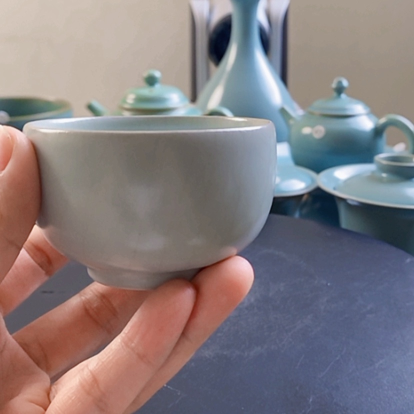 【闪购商品】瓷杯樱*吖微瑕。国奇月白