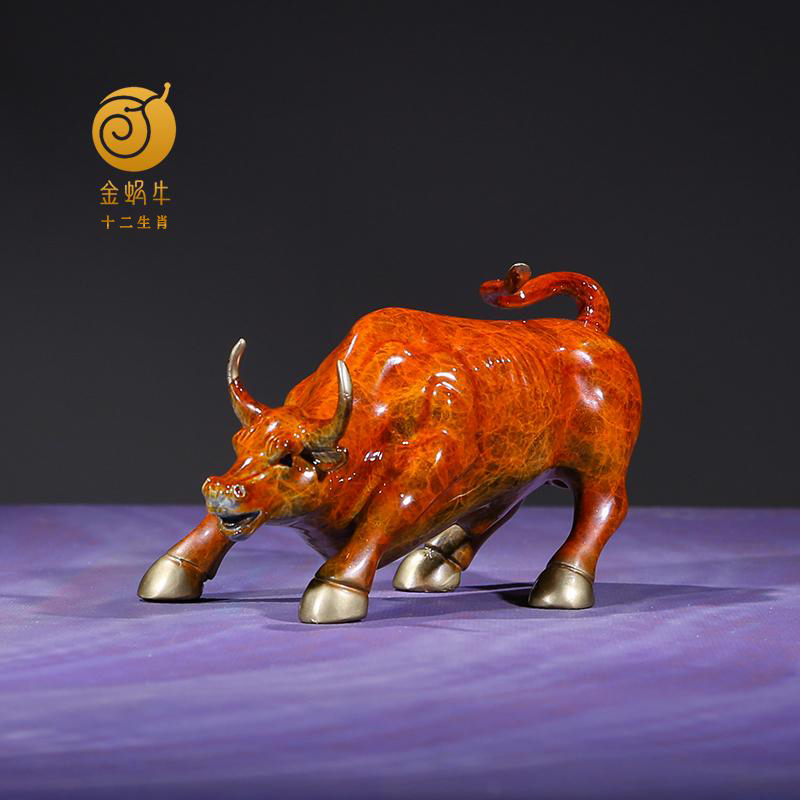 十二生肖 11#华尔街牛彩铜装饰客厅玄关摆设公司开业乔迁礼品国风