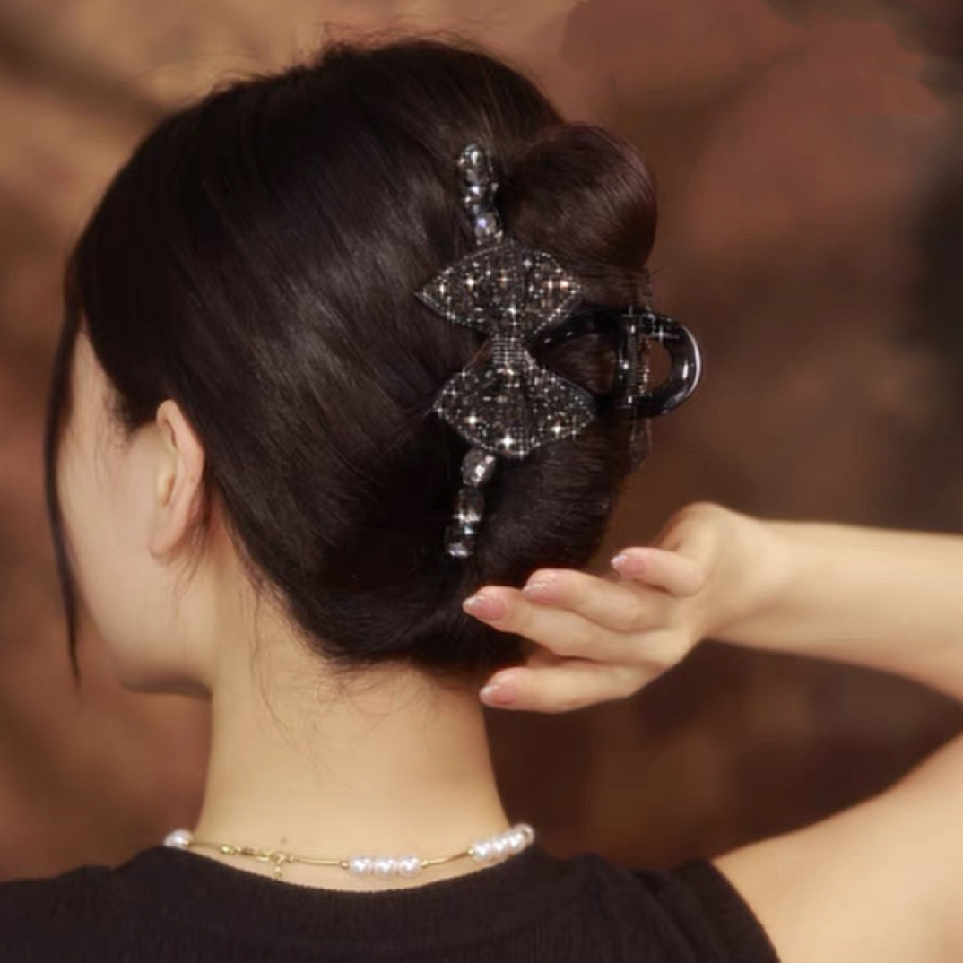 【星若】Z35双面蝴蝶结满钻高级感轻奢发饰