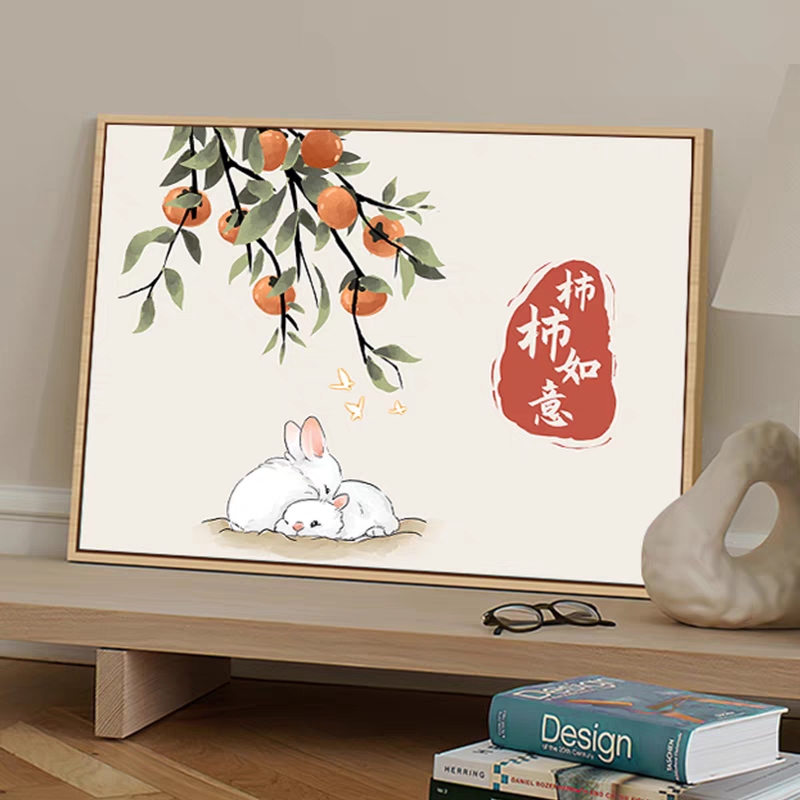 2025年新款十字绣事事如意钻石画满钻客厅兔子简单自己贴钻石绣