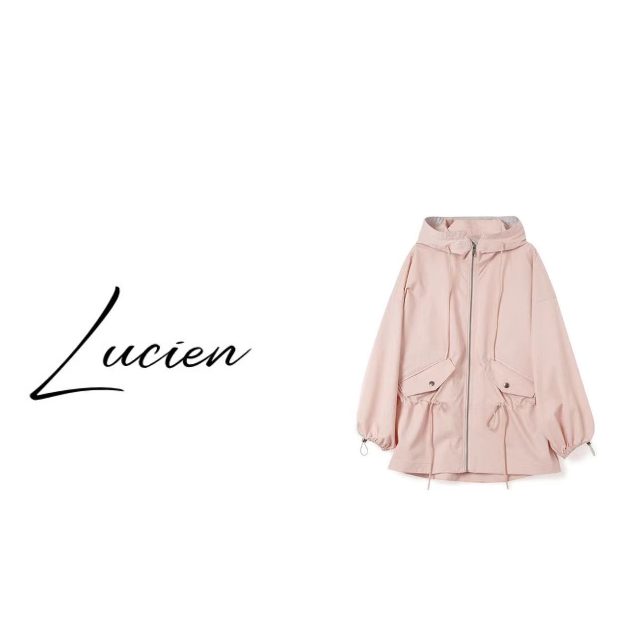 P814 【春日颂歌】索罗娜细华夫格宽松连帽短外套冲锋衣女春季新款