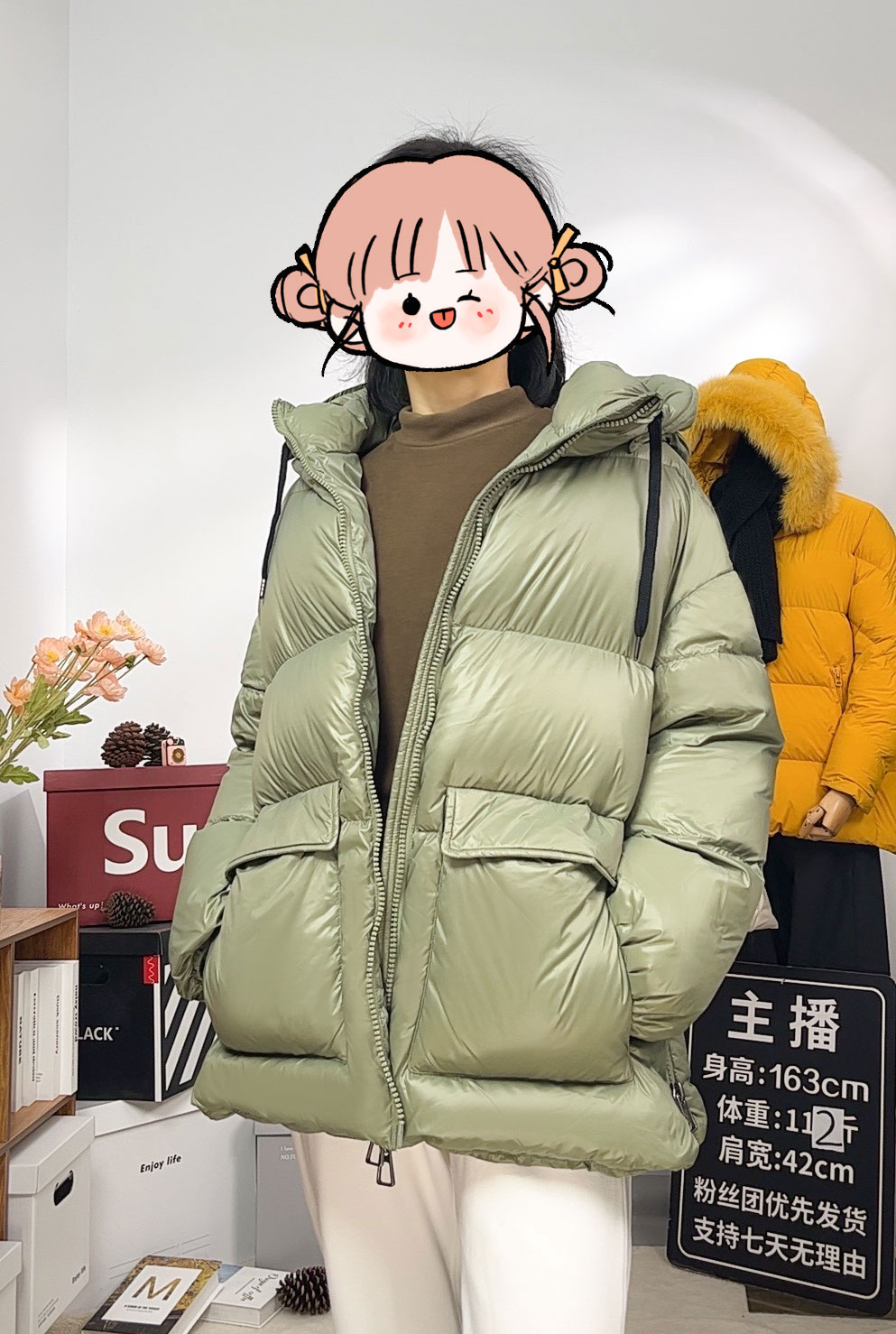 【不退差】【P811】冬季新款连帽保暖羽绒服外套女