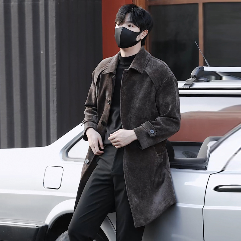 大衣男款冬季潮流加厚韩版中长款毛呢风衣2025新款爆款街头风外套